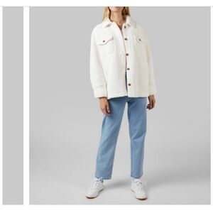 NWT White Sherpa Shirt Jacket